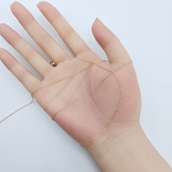 Simple Rose Gold Cable Chain Necklace, 24 Inch, Gold Plated Brass, XPNL0109 - Picture 12 of 12